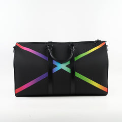 Louis Vuitton Taiga Rainbow Keepall Bandouliere 50 Leather Black