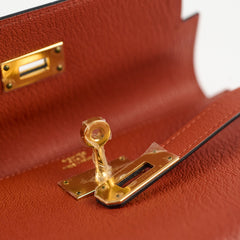 Hermes Kelly Compact Wallet Terre Battue Chevre- A Stamp