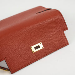 Hermes Kelly Compact Wallet Terre Battue Chevre- A Stamp