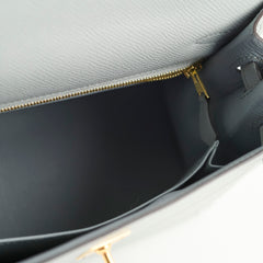 Hermes Kelly 25 Bleu Glacier - C Stamp