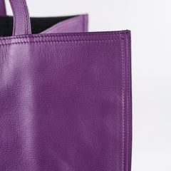 Saint Laurent Le 5 A 7 Bea Tote Purple Leather