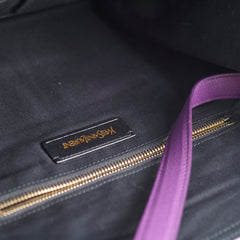 Saint Laurent Le 5 A 7 Bea Tote Purple Leather