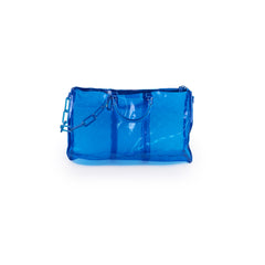 Louis Vuitton Virgil Abloh's 2019 Spring/Summer Clear Monogram Keepall 50 Bandoulier Blue