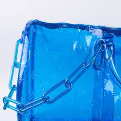 Louis Vuitton Virgil Abloh's 2019 Spring/Summer Clear Monogram Keepall 50 Bandoulier Blue