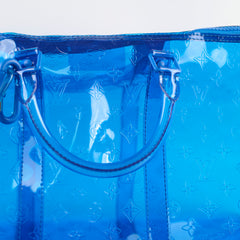 Louis Vuitton Virgil Abloh's 2019 Spring/Summer Clear Monogram Keepall 50 Bandoulier Blue