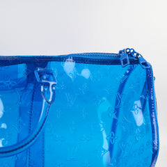 Louis Vuitton Virgil Abloh's 2019 Spring/Summer Clear Monogram Keepall 50 Bandoulier Blue