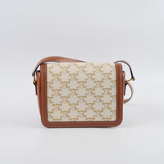 Celine Teen Triomphe Bag Small Cream Brown