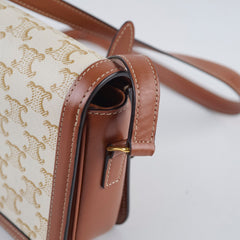 Celine Teen Triomphe Bag Small Cream Brown