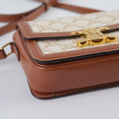 Celine Teen Triomphe Bag Small Cream Brown