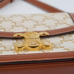 Celine Teen Triomphe Bag Small Cream Brown