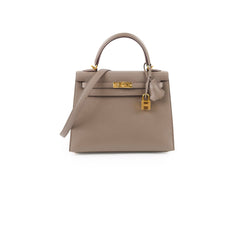 Hermes Kelly 25 Epsom Gris Etain - Stamp D