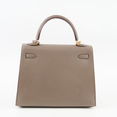 Hermes Kelly 25 Epsom Gris Etain - Stamp D