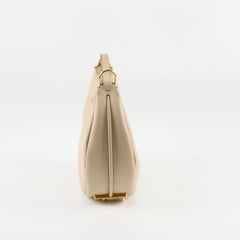 Fendi Fendigraphy Small Leather Hobo Beige