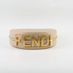 Fendi Fendigraphy Small Leather Hobo Beige