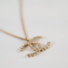 Chanel CC Long Rhinestone Gold Necklace Costume Jewellery