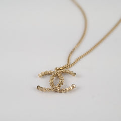 Chanel CC Long Rhinestone Gold Necklace Costume Jewellery