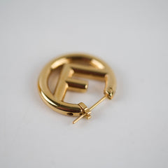 Fendi F Hoop Gold Earrings