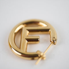 Fendi F Hoop Gold Earrings