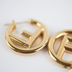 Fendi F Hoop Gold Earrings