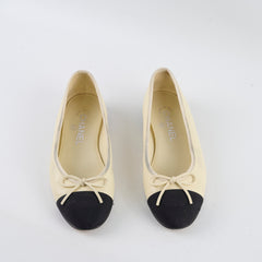 Chanel Cream White Ballet Flats Size 37C