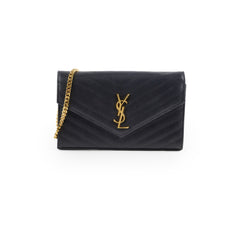 Saint Laurent Envelope Wallet On Chain Black GHW