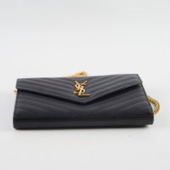 Saint Laurent Envelope Wallet On Chain Black GHW