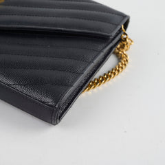 Saint Laurent Envelope Wallet On Chain Black GHW