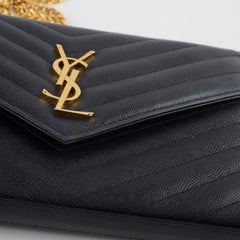 Saint Laurent Envelope Wallet On Chain Black GHW