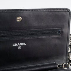 Chanel Ligne Cambon Black Calfskin Wallet on Chain