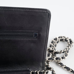 Chanel Ligne Cambon Black Calfskin Wallet on Chain