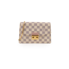 Louis Vuitton Damier Azur Croisette Wallet on Chain Cream