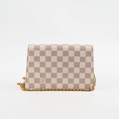 Louis Vuitton Damier Azur Croisette Wallet on Chain Cream