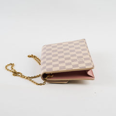 Louis Vuitton Damier Azur Croisette Wallet on Chain Cream