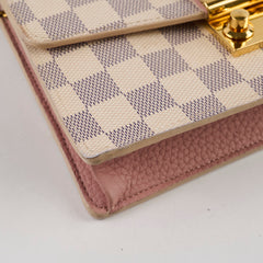 Louis Vuitton Damier Azur Croisette Wallet on Chain Cream