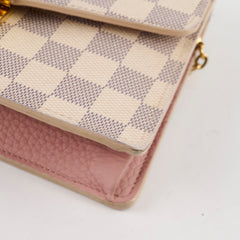 Louis Vuitton Damier Azur Croisette Wallet on Chain Cream