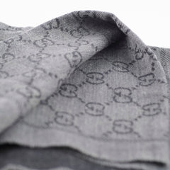 Gucci Grey Wool Scarf GG Monogram