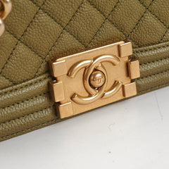 Chanel Cuba Small Boy Khaki Caviar - Series 23