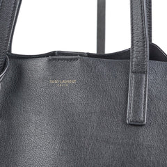 Saint Laurent East West Black Leather Shopping Shoulder Tote