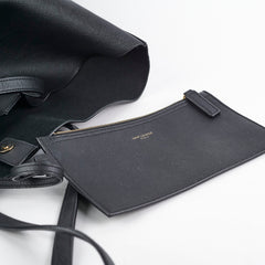 Saint Laurent East West Black Leather Shopping Shoulder Tote