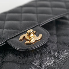 Chanel Caviar Medium/Large Double Classic Flap Black