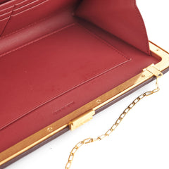 Celine Burgundy Wallet On Chain