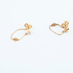 Louis Vuitton Small Stud   Petit Louis M00390 Chain Blossom Earrings