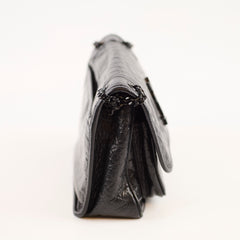 Saint Laurent Baby Niki Croc Embossed Black