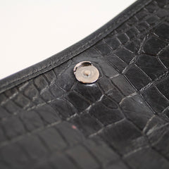 Saint Laurent Baby Niki Croc Embossed Black
