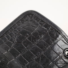 Saint Laurent Baby Niki Croc Embossed Black