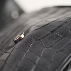 Saint Laurent Baby Niki Croc Embossed Black
