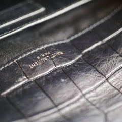 Saint Laurent Baby Niki Croc Embossed Black