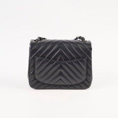 Chanel Mini Square Flap Chevron Black