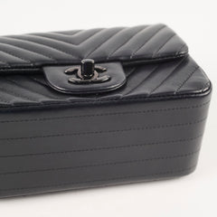 Chanel Mini Square Flap Chevron Black