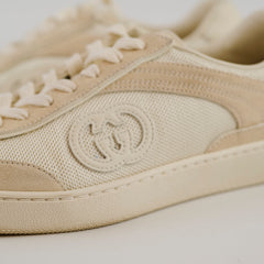 Gucci G75 Suede/Mesh Sneakers Beige Size 37.5